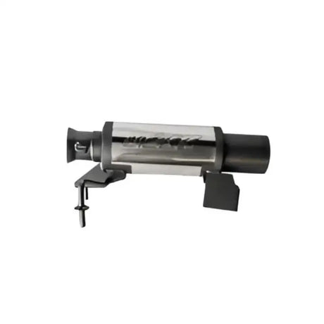 Metallic MBRP Silencer Race Stnls with black end caps and mounting bracket