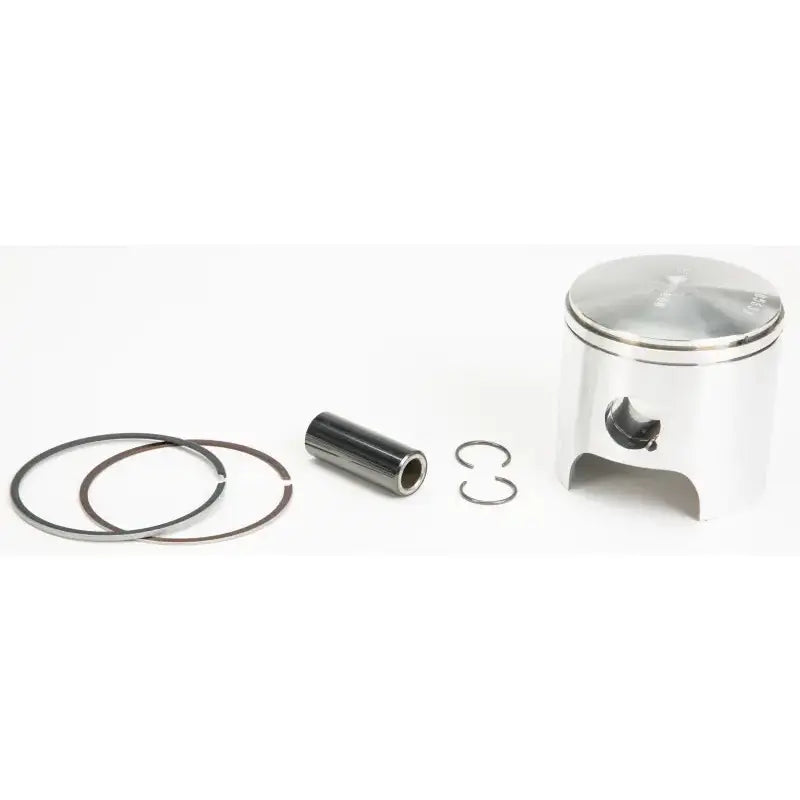 Disassembled piston kit components for Piston M06800 Mxz440 including rings and wrist pin