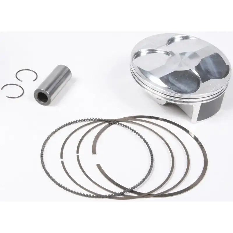 Complete piston kit with forged replica pistons, rings, wrist pin, and circlips for Kaw
