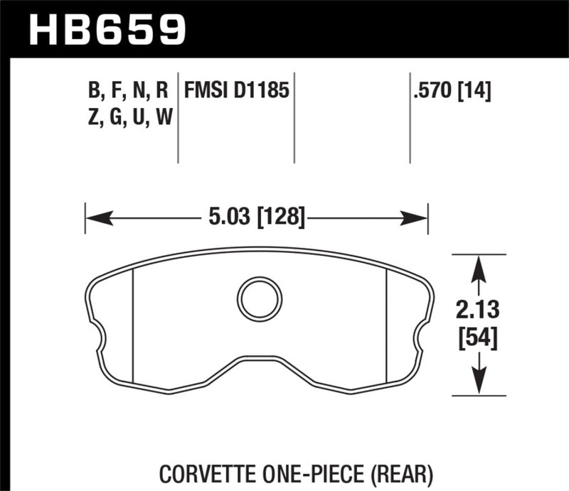 Hawk Performance HB659G.570 Hawk 10-12 Chevrolet Corvette Grand Sport / 06-12 Corvette Z06 Rear DTC-60 Race Brake Pads