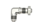 DeatschWerks 6-02-0711 DeatschWerks 8AN Male Flare to 8AN Male Flare Bulkhead Adapter 90-Degree - Anodized Matte Black