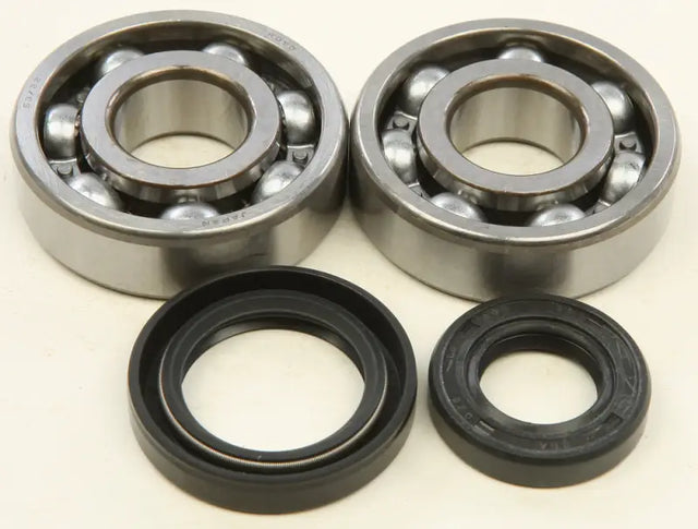 Two deep-groove ball bearings and oil seals from the 24-1075 Crankshaft Bearing Seal Kit, perfect RV parts & accessories