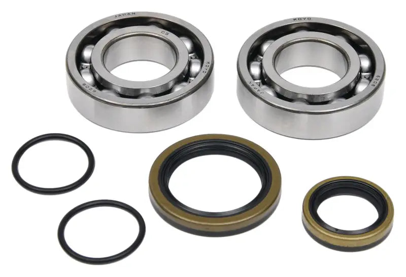 Crankshaft bearing seal kit for engine repair, includes bearings and seals