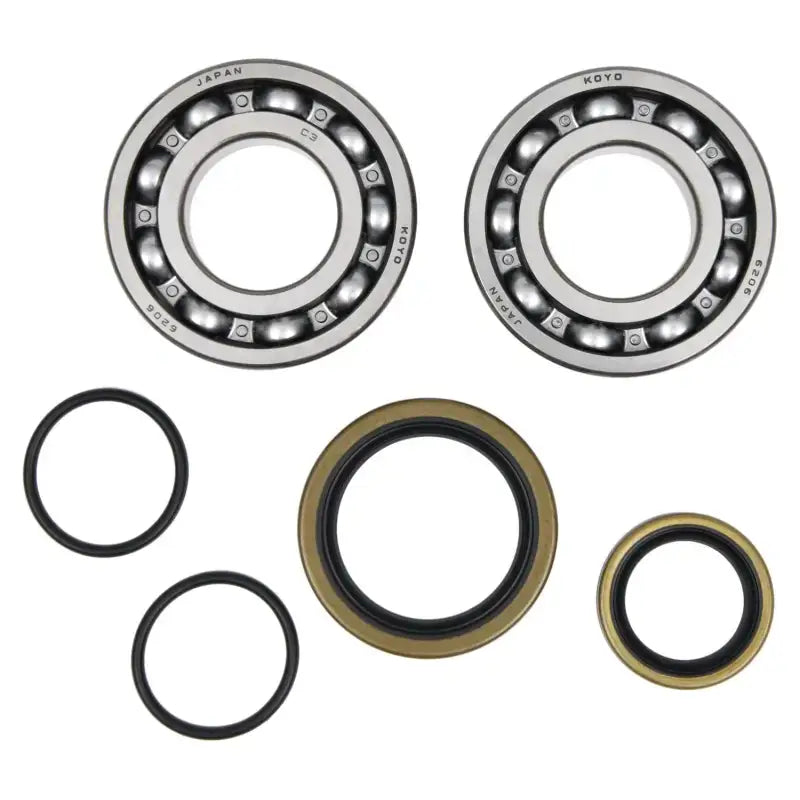 Ball bearings and seals from the 24-1128 Crankshaft Bearing Seal Kit for engine repair