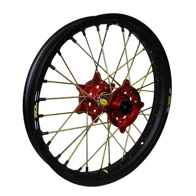 24-1207242 Pro-Wheel Wheel Rear 2.15X19 Red Hub Blk Rim/Gld Spoke/Blk Nipple - RV and Auto Parts