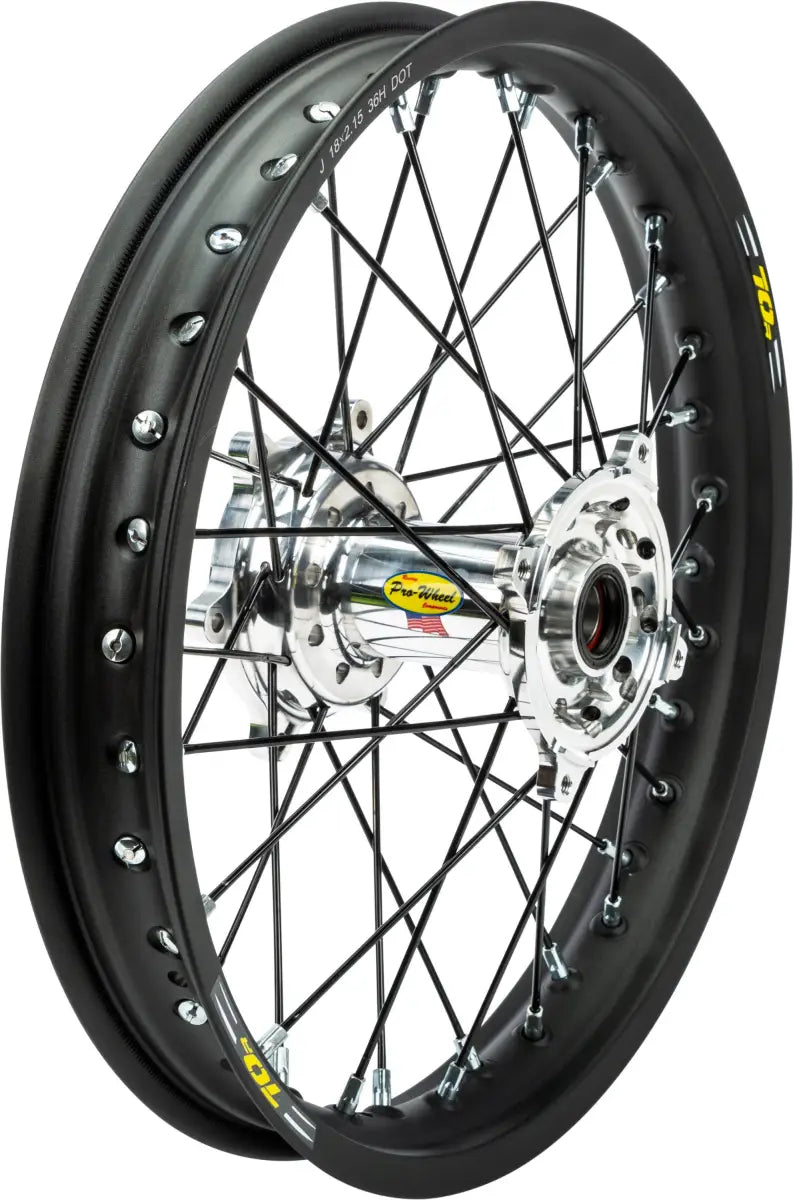 24-1381221 Pro-Wheel Wheel Rear 2.15X18 Silver Hub Blk Rim/Blk Spoke/Sil Nipple - RV and Auto Parts