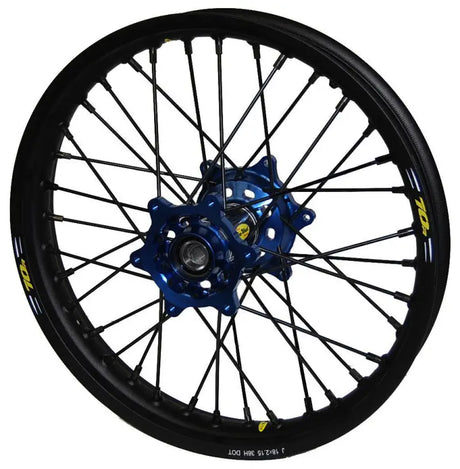 24-2203222 Pro-Wheel Wheel Rear 2.15X19 Blue Hub Blk Rim/Blk Spoke/Blk Nipple - RV and Auto Parts