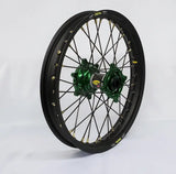 24-2285224 Pro-Wheel Wheel Rear 2.15X18 Green Hub Blk Rim/Blk Spoke/Gld Nipple - RV and Auto Parts