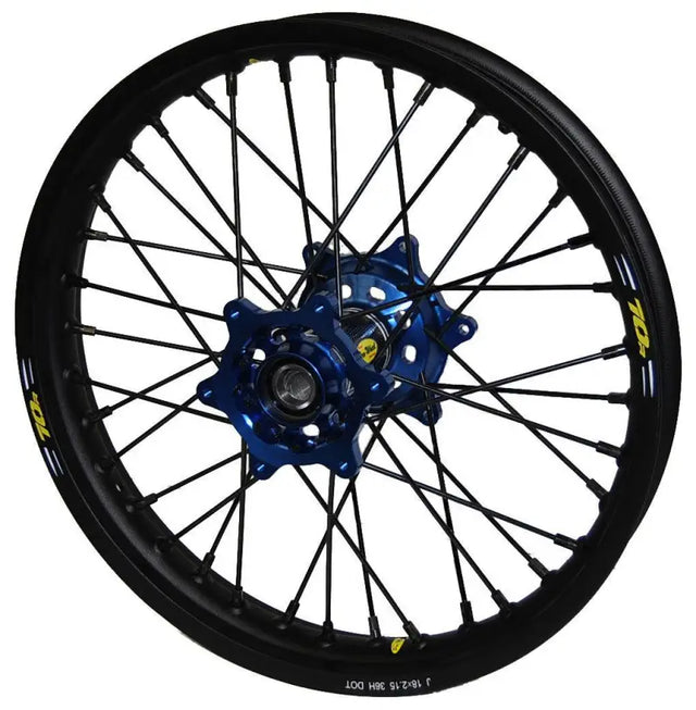 24-3103222 Pro-Wheel Wheel Rear 1.85X19 Blue Hub Blk Rim/Blk Spoke/Blk Nipple - RV and Auto Parts