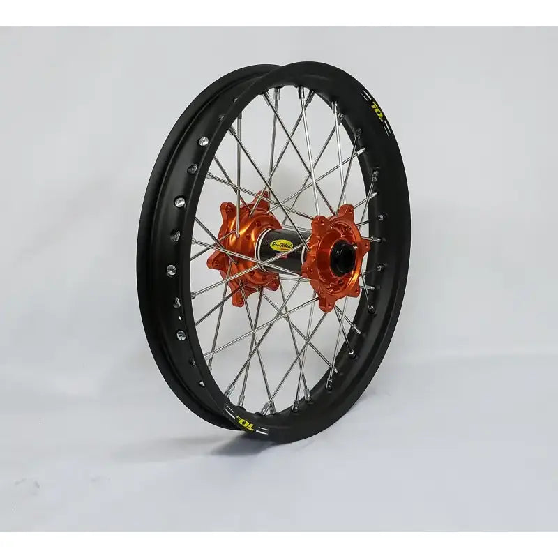24-3286211 Pro-Wheel Wheel Rear 2.15X18 Orange Hub Blk Rim/Sil Spoke/Sil Nipple - RV and Auto Parts