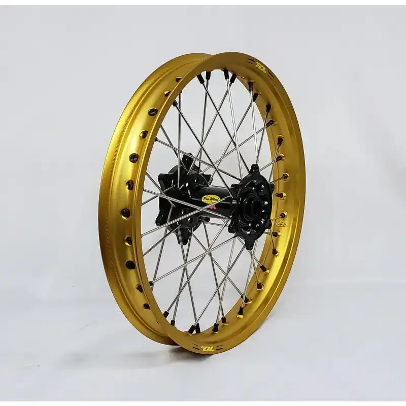 24-4582412 Pro-Wheel Wheel Rear 2.15X18 Black Hub Gld Rim/Sil Spoke/Blk Nipple - RV and Auto Parts