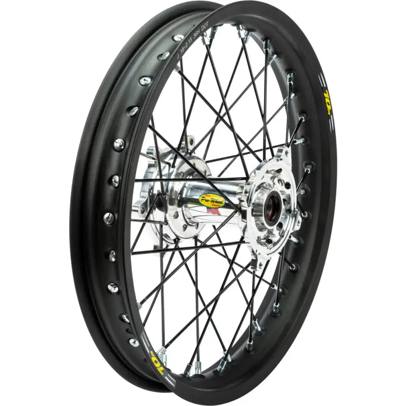 24-5101221 Pro-Wheel Wheel Rear 1.85X19 Silver Hub Blk Rim/Blk Spoke/Sil Nipple - RV and Auto Parts