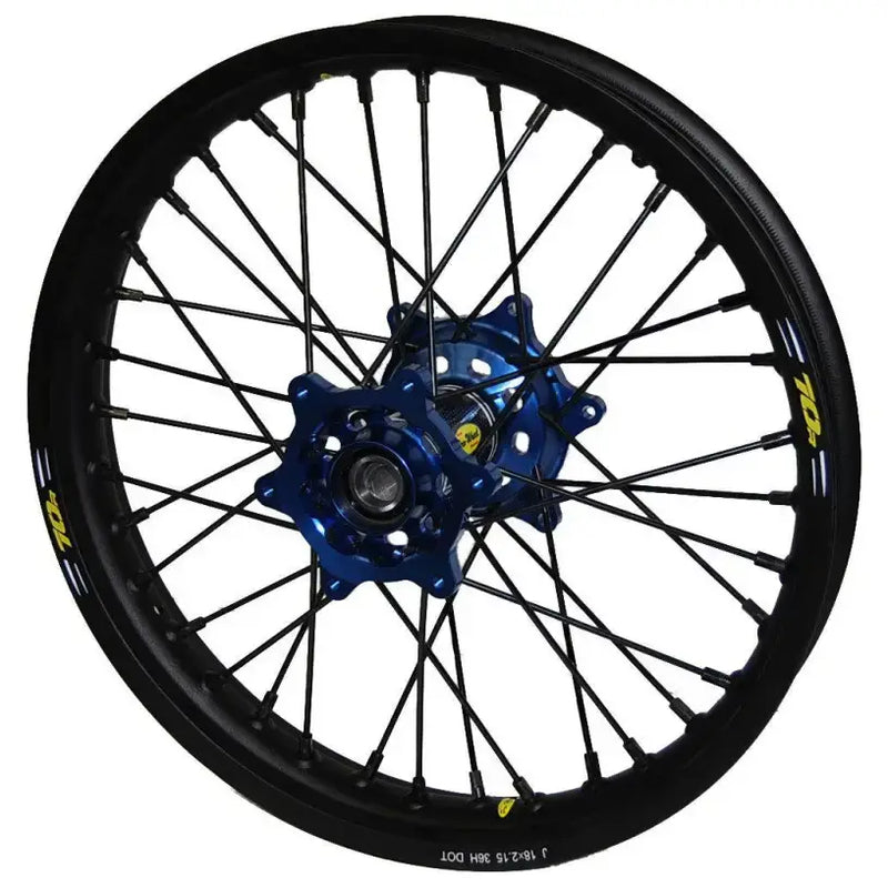 24-5103222 Pro-Wheel Wheel Rear 1.85X19 Blue Hub Blk Rim/Blk Spoke/Blk Nipple - RV and Auto Parts