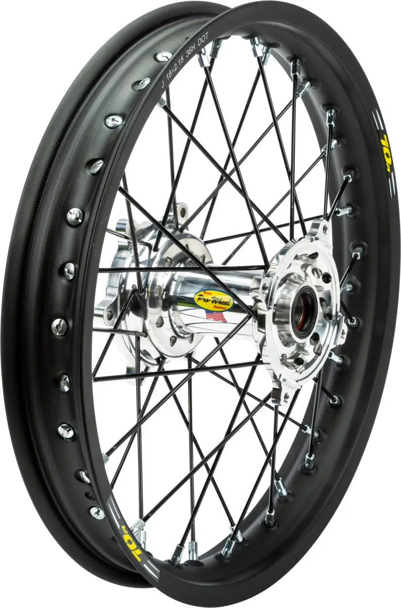 24-5981221 Pro-Wheel Wheel Rear 2.15X18 Silver Hub Blk Rim/Blk Spoke/Sil Nipple - RV and Auto Parts