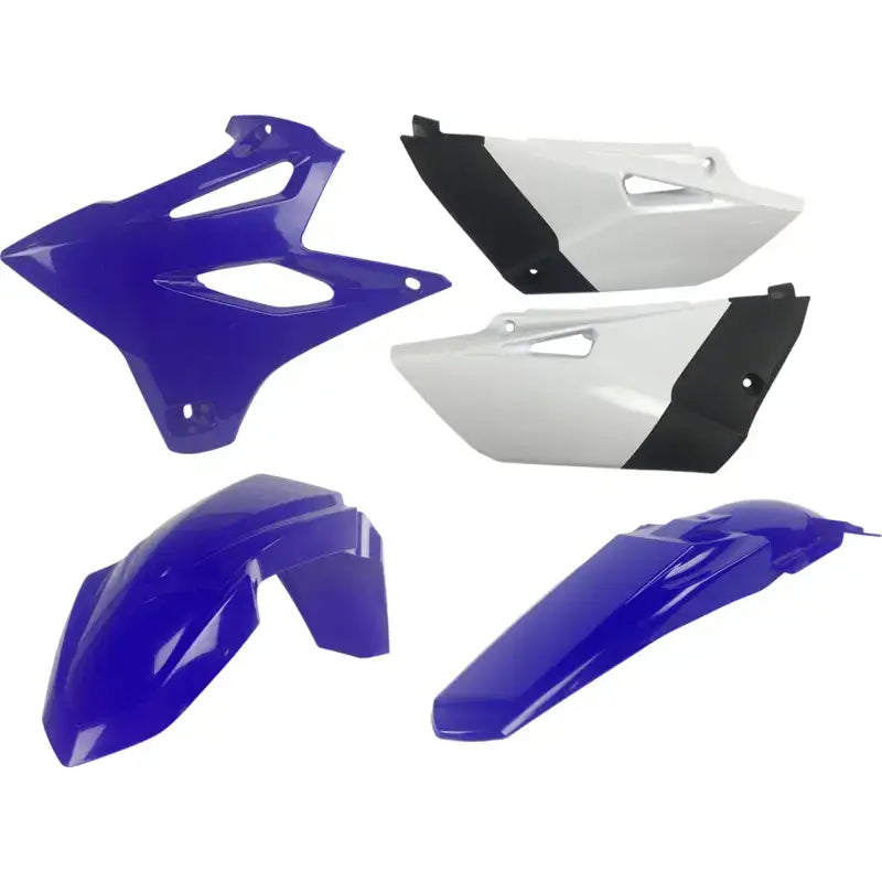 2403014891 Plastic Kit Original for motorcycle, includes front and rear fenders, side panels, and radiator scoops in factory shape and original colors.