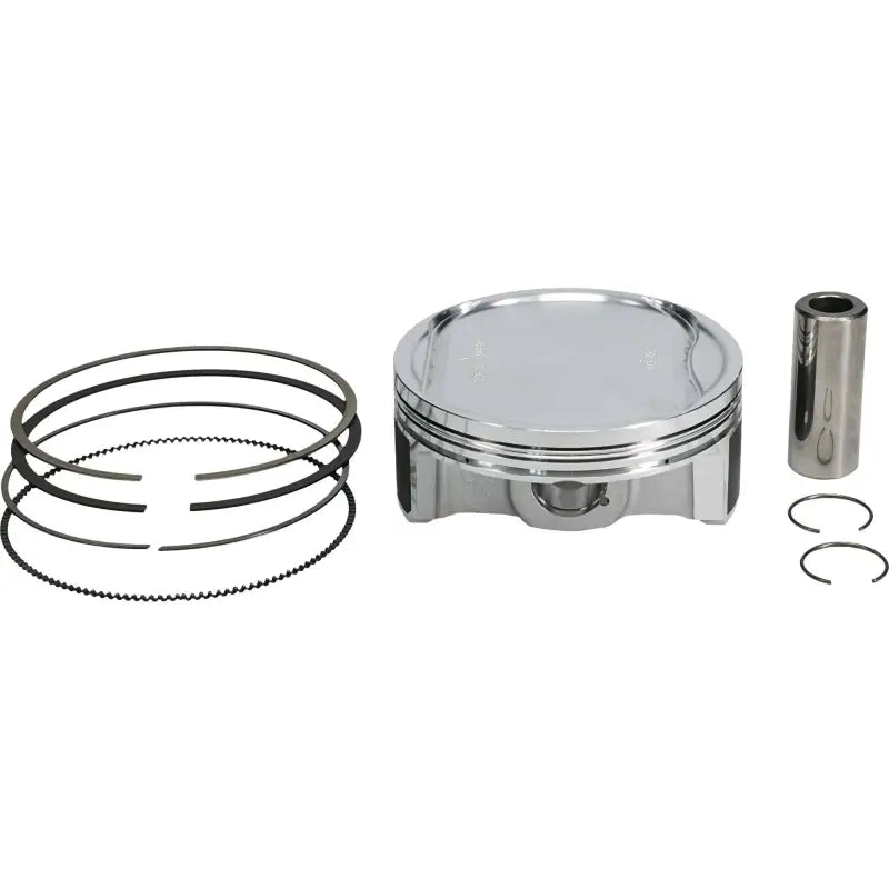 Piston kit with rings and wrist pin.