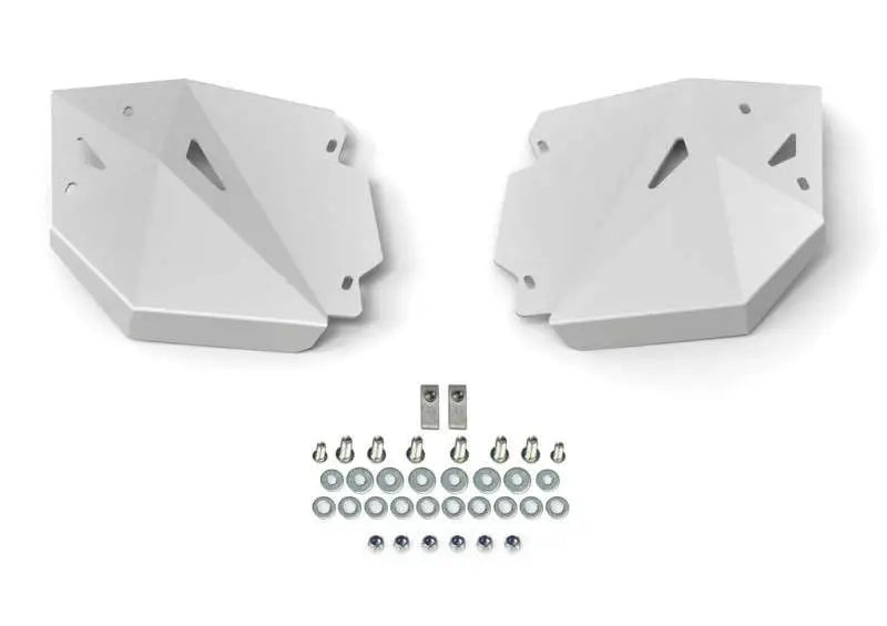 White geometric panels with hardware for powersports usa Rival Powersports A-Arm Guards