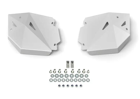 White geometric side panels with hardware for Rival Powersports USA rear A-Arm Guards