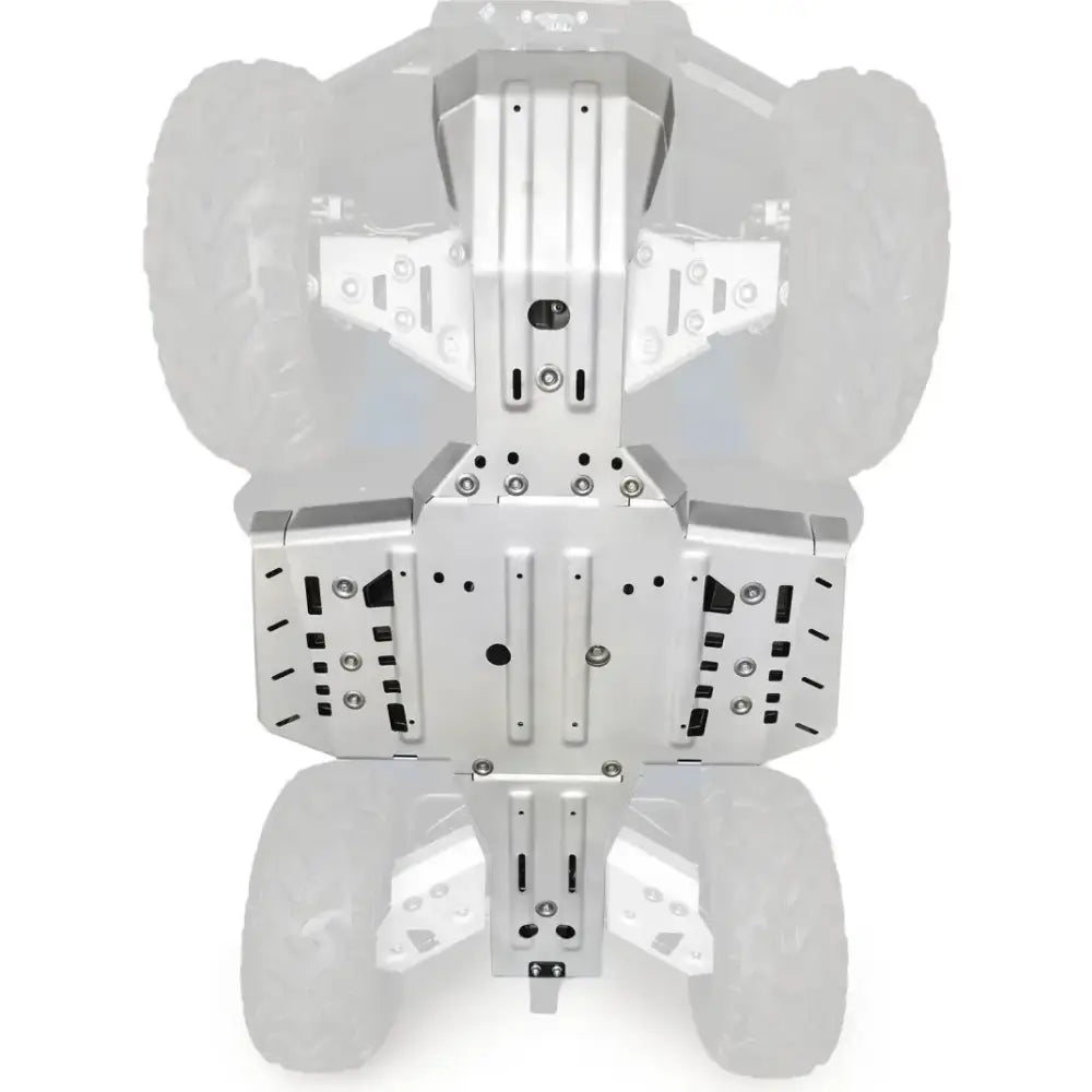 Silver ATV undercarriage protection skid plate by Rival Powersports USA for powersports usa