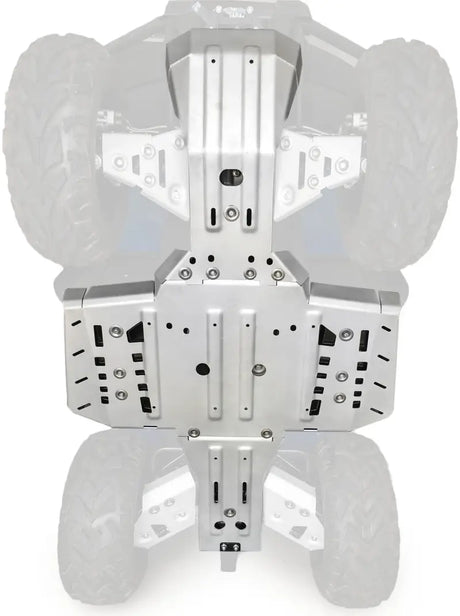 Silver ATV undercarriage protection skid plate from Rival Powersports USA for powersports usa gear
