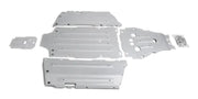 Silver metal undercarriage protection panels for 2444.7485.1 Central Skid Plate Alloy