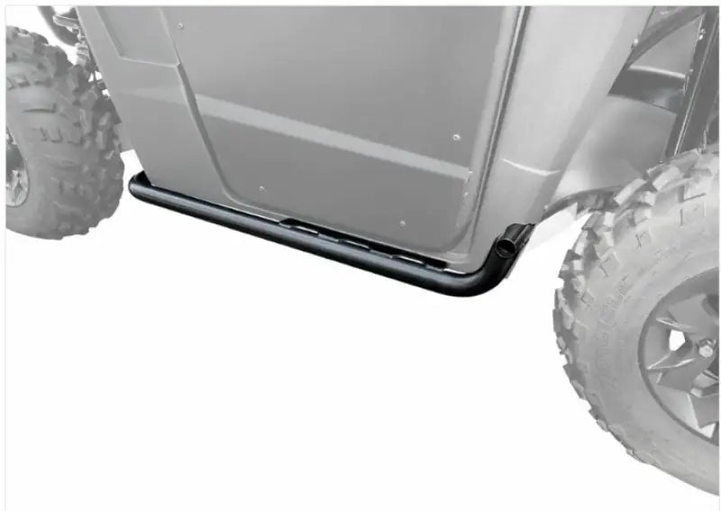 Black tubular rock sliders attached to off-road vehicle for added protection Rival Powersports USA