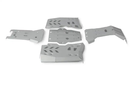 Gray metal skid plates with cutouts for Rival Powersports USA Powersports USA vehicles