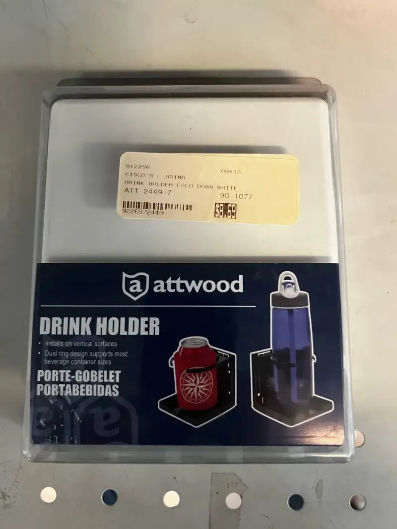 2449-7 Attwood Marine Drink Hldr-Wht Dual Ring