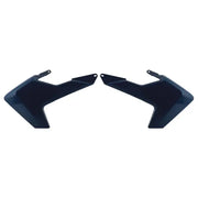 Dark blue motorcycle radiator shrouds showing two sleek fairings for radiators