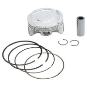 Piston kit with rings and wrist pin.