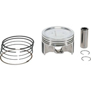 Piston kit with rings, pin, and clips.