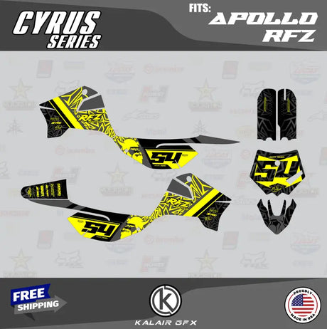 Yellow and black motorcycle decal set for Wirthco AGC glass fuse pack of 50