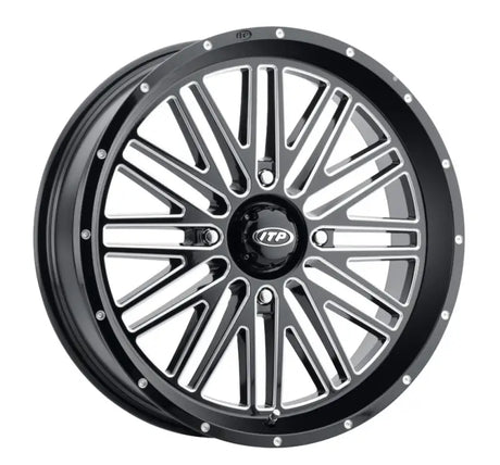 ITP Momentum Wheel Blk/Mac 24x6.5 4/156 4+2.5 (+10mm) for Powersports