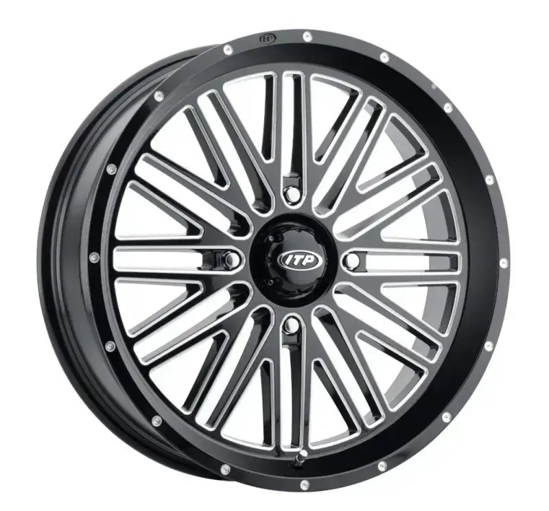 ITP Momentum Wheel Blk/Mac 24x6.5 4/137 4+2.5 (+10mm) for Powersports