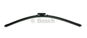 Curved black windshield wiper blade from 24OE Bosch Icon Wiper Blade line for clear vision