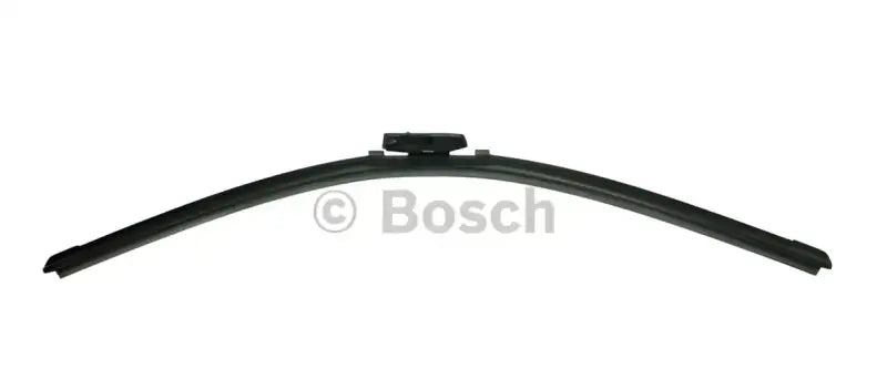 Curved black windshield wiper blade from 24OE Bosch Icon Wiper Blade line for clear vision