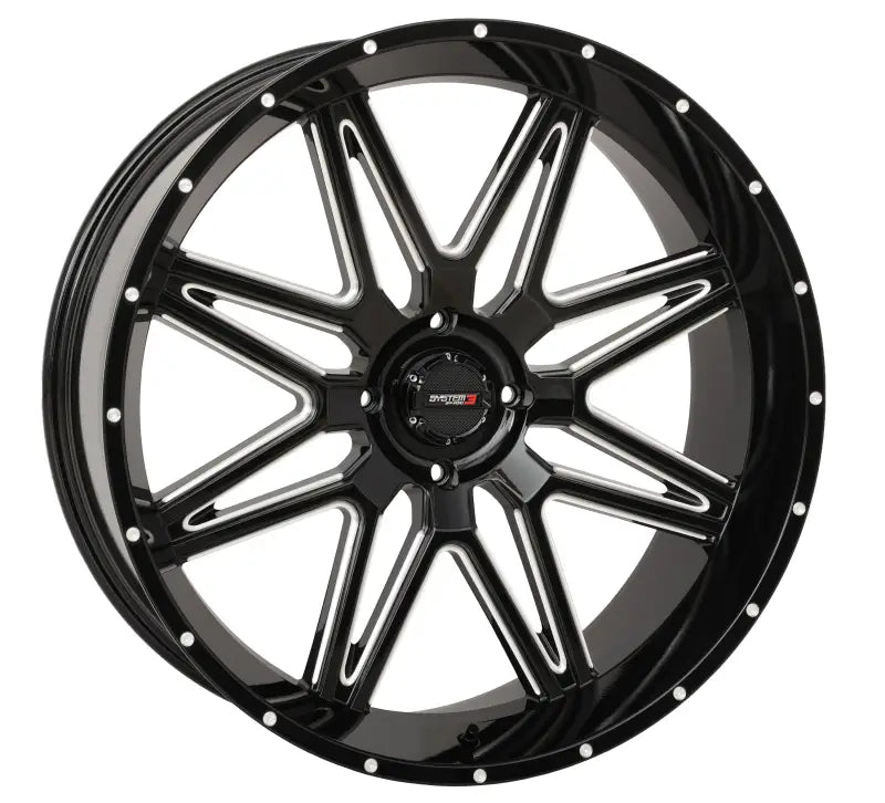 24S3-7256 System 3 St7 Wheel 24X9 5+4 (0Mm) 4/156 Gloss Black Milled - RV and Auto Parts