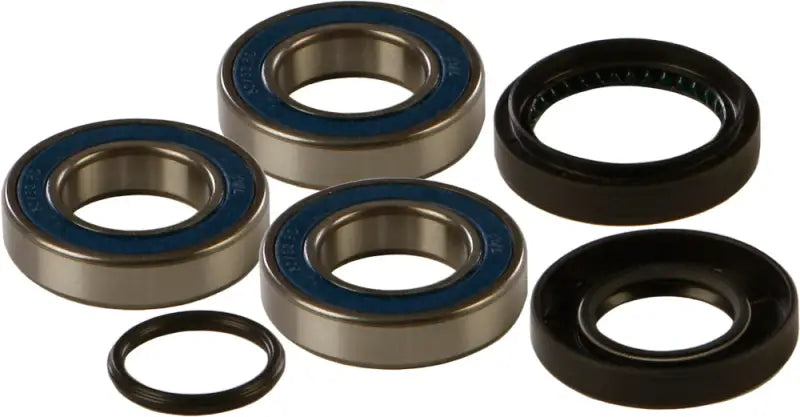 25-1034 Wheel Bearing & Seal Kit by All Balls, premium EMQ quality with double lip rubber seals, designed for water and dirt exclusion, includes steel garter spring for constant pressure.
