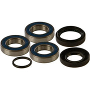 25-1034 Wheel Bearing & Seal Kit by All Balls, premium EMQ quality with double lip rubber seals, designed for water and dirt exclusion, includes steel garter spring for constant pressure.