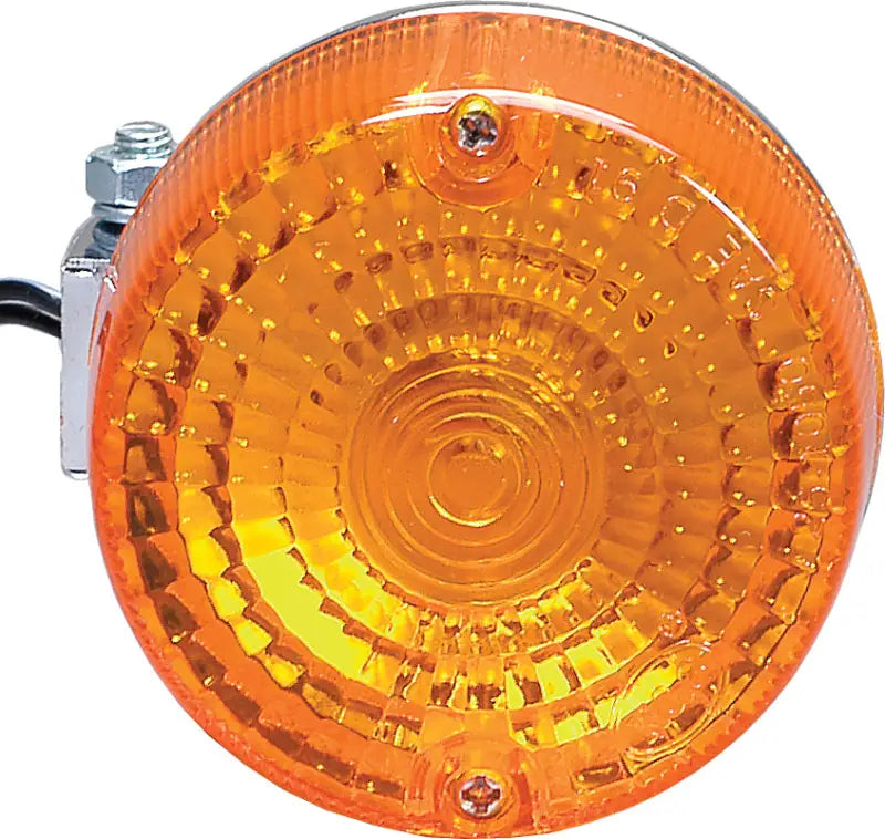 Amber round turn signal light with textured lens for K&S 25-1055 turn signal assembly