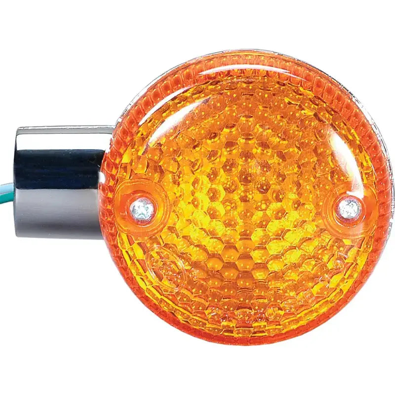 Amber motorcycle turn signal with chrome base for 25-1063 turn signal assembly K&S