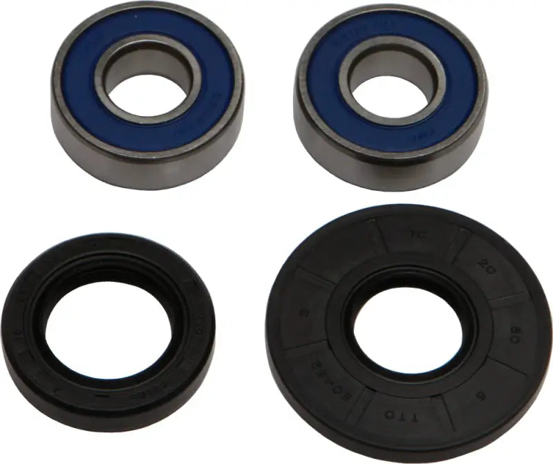 Front wheel bearing seal kit with blue seals and black rubber oil seals for balls wheel bearing