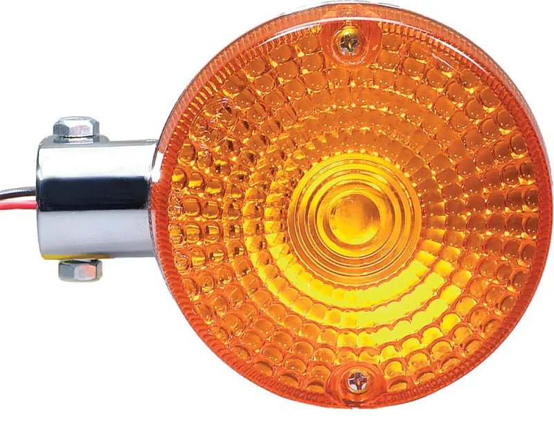 Round amber turn signal with chrome mount for K&S 25-1106 turn signal assembly