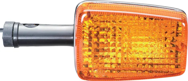 Amber rectangular turn signal assembly with black stem for K&S 25-1206 Turn Signal Rear