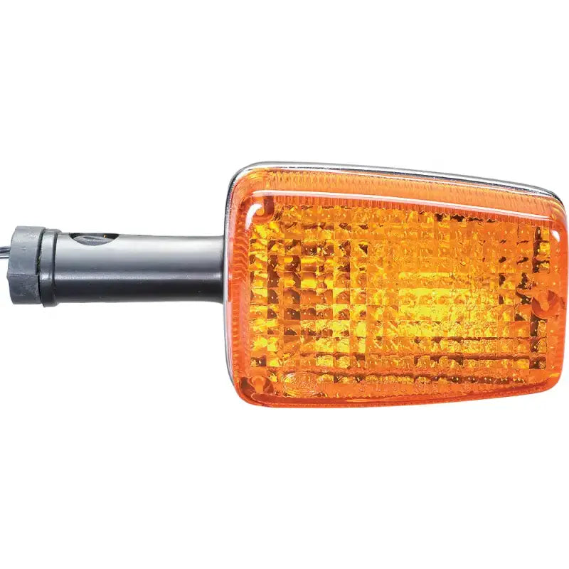 Amber rectangular turn signal assembly with black stem for K&S 25-1206 Turn Signal Rear