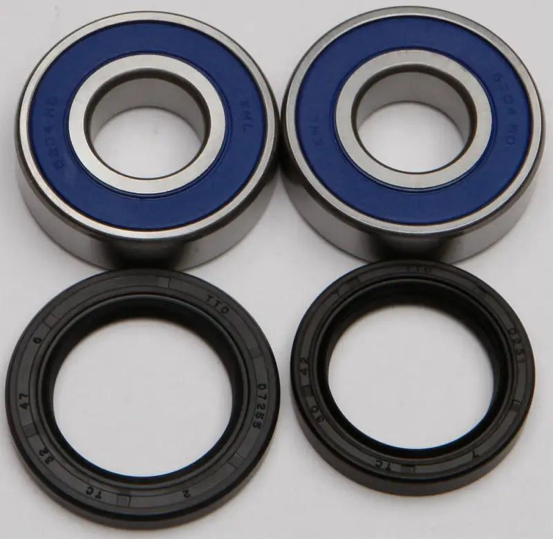 Blue-sealed ball bearings and black rubber seals from the 25-1254 wheel bearing seal kit