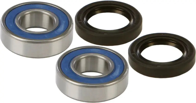 25-1510 Front Wheel Bearing Kit by All Balls - includes premium EMQ bearings with low drag, double lip rubber seals, and TC Nitrile Elastomer wheel seals designed for durability.