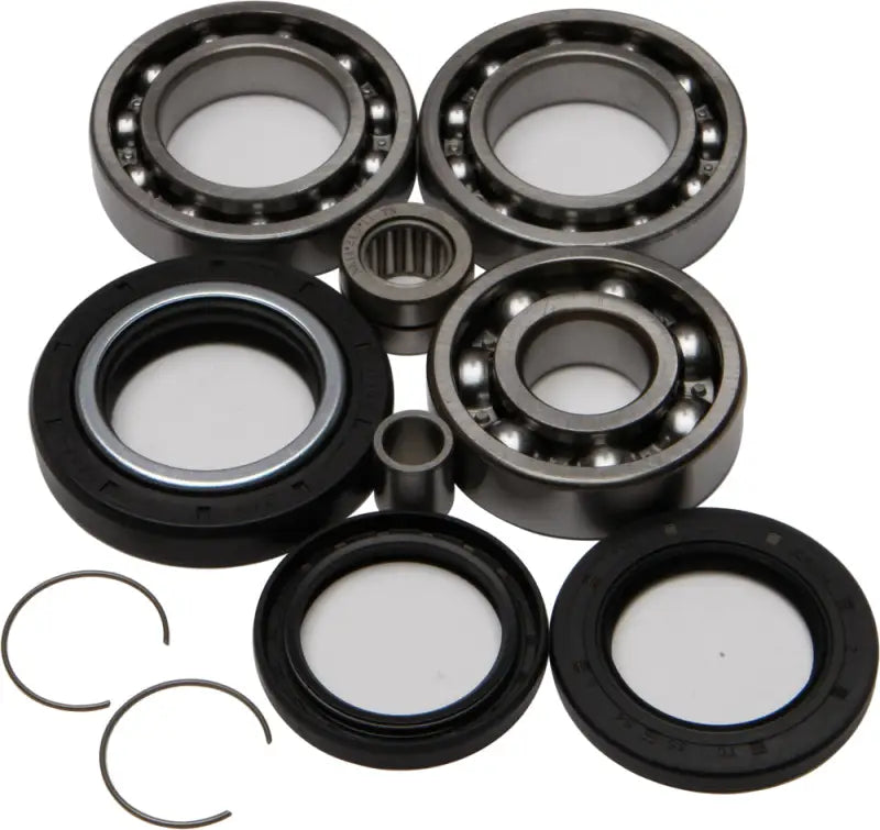 Rear differential bearing and seal kit with bearings, seals, and retaining rings