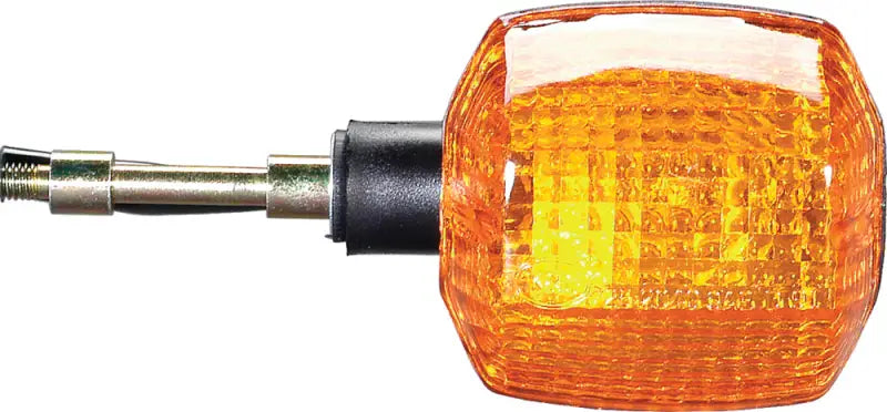 Orange motorcycle turn signal with textured lens from K&S for front turn signal assembly