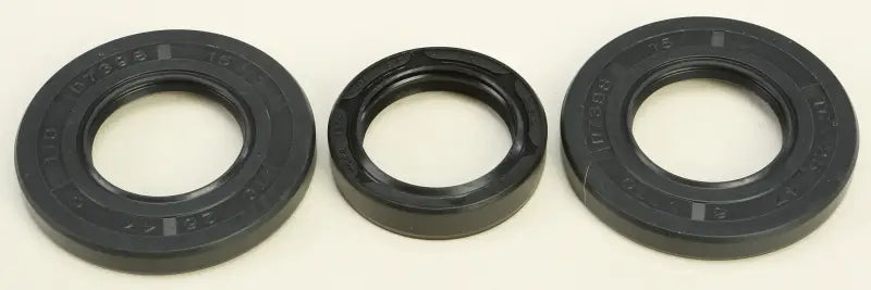 Black rubber differential seal kit with three varying sizes of seals for repair
